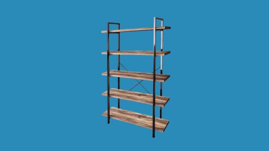Best display shelves for miniatures: the 45MinST 5-Tier Vintage Industrial Style Bookcase.
