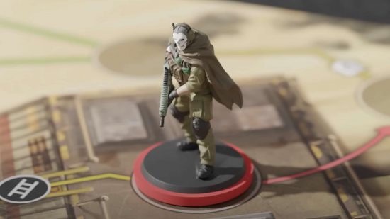 Call of Duty the board game preview - miniature of ghost, a spec ops trooper with a skull mask