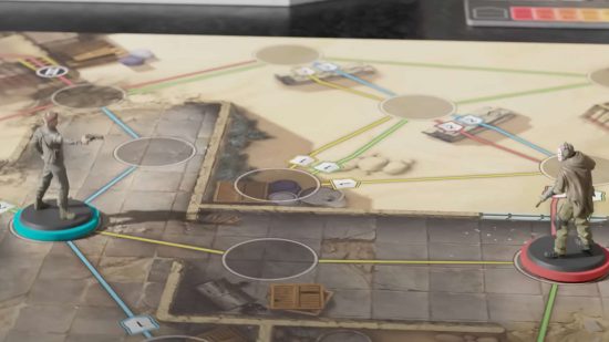 Call of Duty the board game preview - shootout between two figures with clean line of sight to each other
