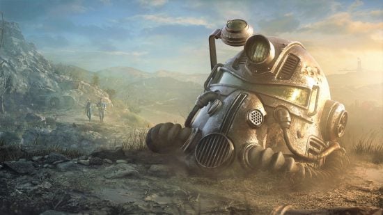 Fallout Helmet - illustration by Bethesda of a Fallout power-armored helmet