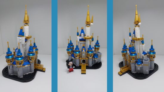 Review photos of the Lego Mini Disney Castle that show the set from all angles.