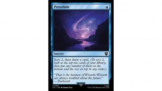 MTG card Preordain Lord of the Rings version