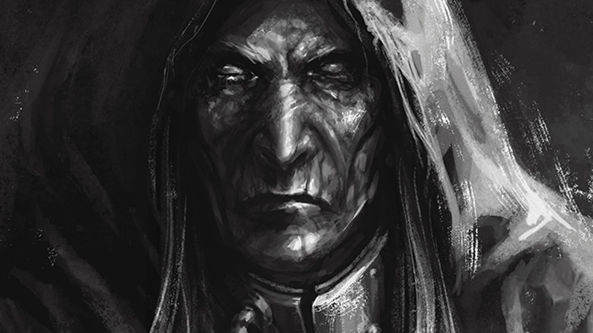 Warhammer 40k Malcador the Sigillite guide - Games Workshop artwork showing Malcador's hooded face, wreathed in shadow, with scars