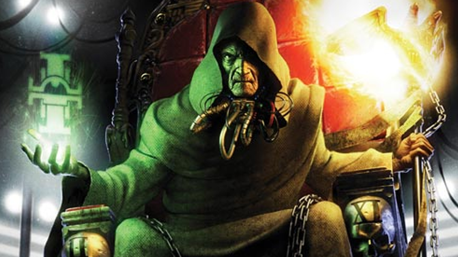 Warhammer 40k Malcador the Sigillite guide - Games Workshop artwork showing Malcador hooded, with a fiery staff, sat on a seat