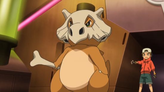 All Pokémon types guide - Pokémon TV series screenshot showing Cubone, a ground type