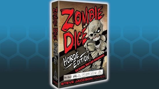 Best dice games guide - Zombie Dice - Steve Jackson Games sales image showing the front box art for Zombie Dice