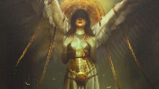 Best Horor RPG games for tabletop guide - Kult Divinity lost artwork showing a winged character