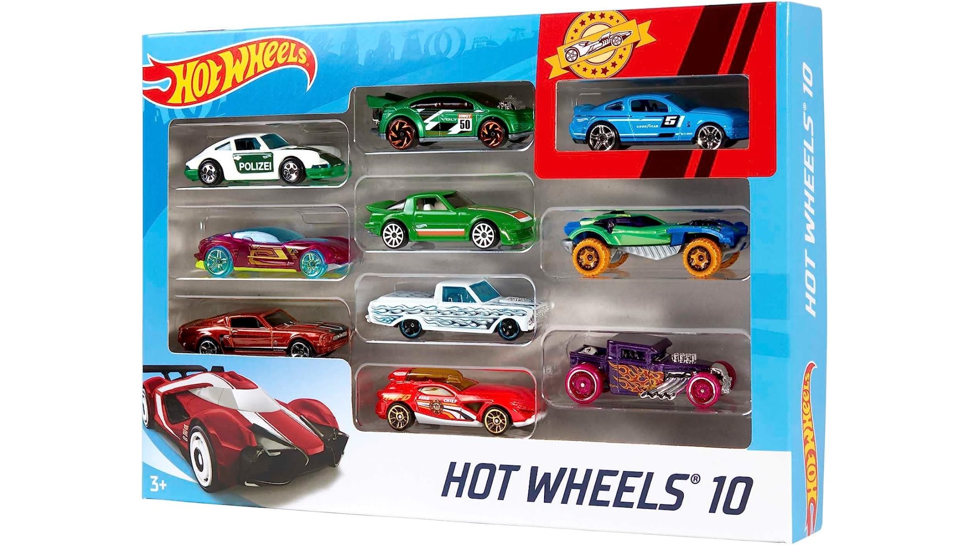 Hot Wheels Basics Pack com 5 Carros Race Team - Mattel