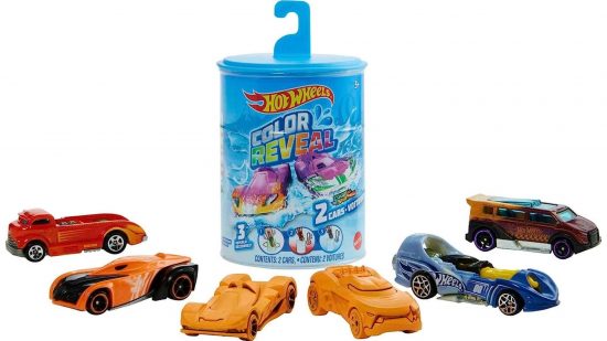 Hot wheels cars that change color in water.