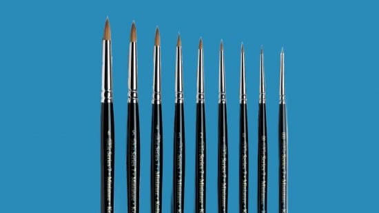 Best miniature paint brushes - the Winsor Newton Series 7 collection.