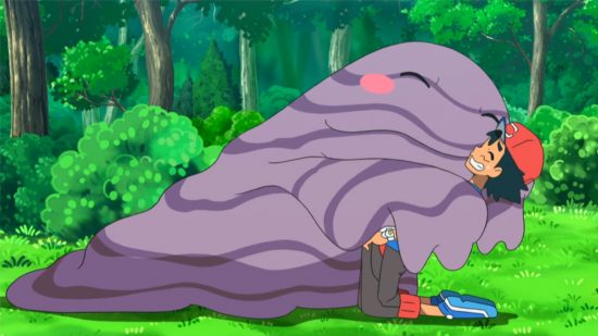 Cutest Pokémon guide - Pokémon anime screenshot showing Ash's Muk