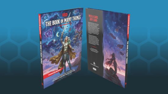DnD autistic characters - Wizards of the Coast product photo of the Book of Many Things (front and back)