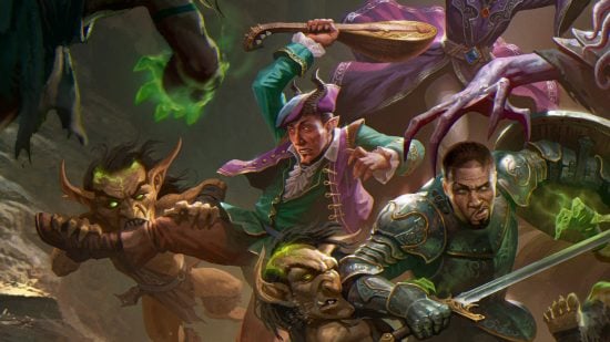 Wizards of the Coast art of a DnD Bard 5e in combat