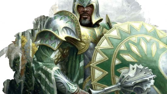 DnD Fighter subclasses 5e guide - Wizards of the Coast artwork showing a Selesnya knight from Ravnica in plate armor with a shield