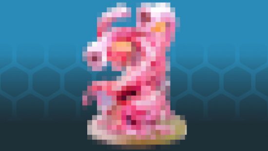 DnD monster Flesh Meld mini pixellated to blur out details