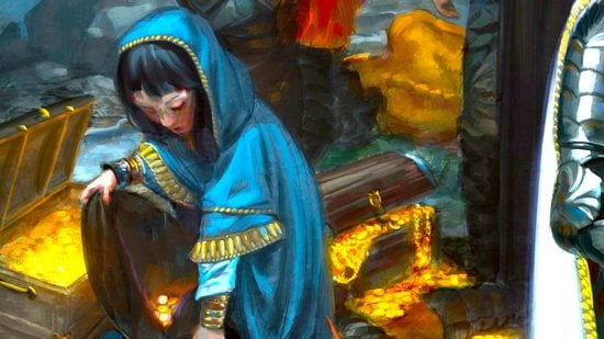 DnD Rogue 5e - Wizards of the Coast art of a hooded Halfling
