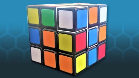 How to solve a Rubiks Cube - photo of a Rubiks Cube with two pieces highlighted