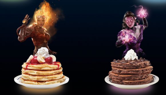MTG Arena collab with Ihop - Chandra and Liliana with their fave pancakes