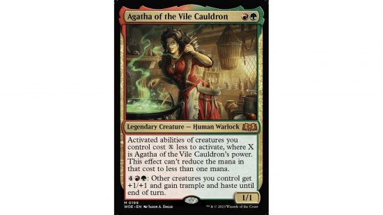 MTG Wilds of Eldraine Commander card Agatha of the Vile Cauldron