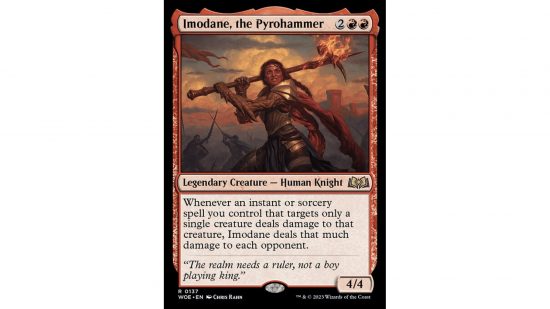 MTG Wilds of Eldraine Commander card Imodane the Pyrohammer