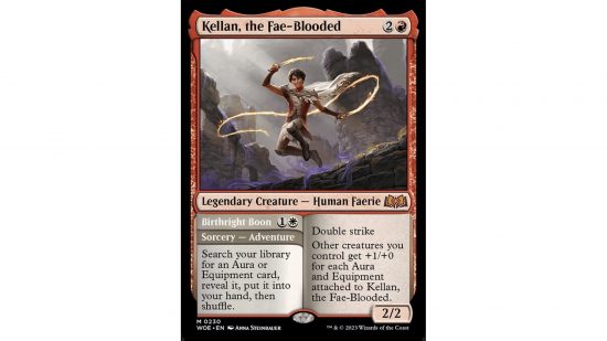 MTG Wilds of Eldraine Commander card Kellen the Fae Blooded
