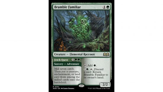 MTG wilds of eldraine card Bramble Familiar