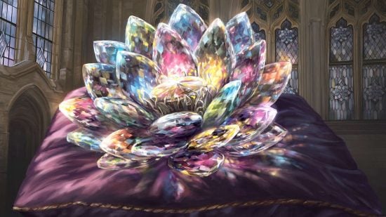 MTG Card rarity - Gilded Lotus, a giant crystal lotus flower