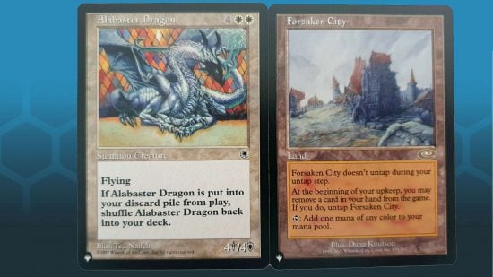 MTG Card rarity - two cards from The List, reprints of Forbidden City and Alabaster Dragon