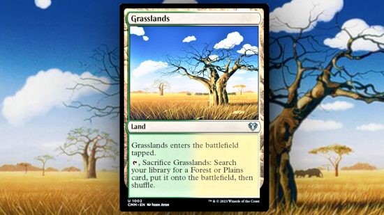 Grasslands, one of the MTG fetch lands from Wizards of the Coast
