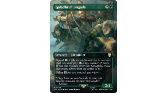 The MTG lord of the rings card Galadhrim Brigade