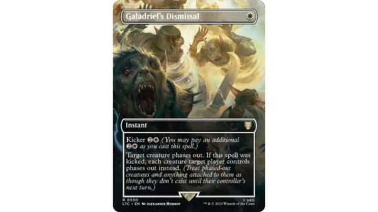 The MTG lord of the rings card Galadriel's Dismissal
