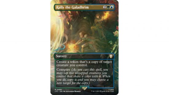 The MTG lord of the rings card Rally the Galadhrim