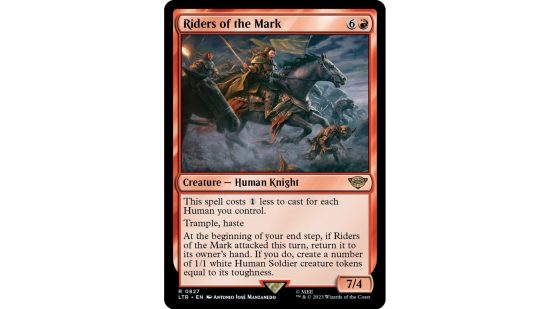 The MTG lord of the rings card Riders of the Mark