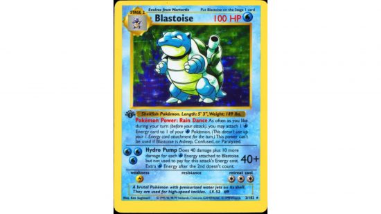 Pokemon TCG First Edition Blastoise card