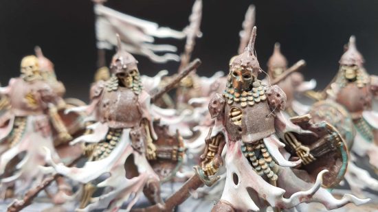 Best horror miniatures - Age of Sigmar Soulblight Gravelords skeleton warriors in rusted armor