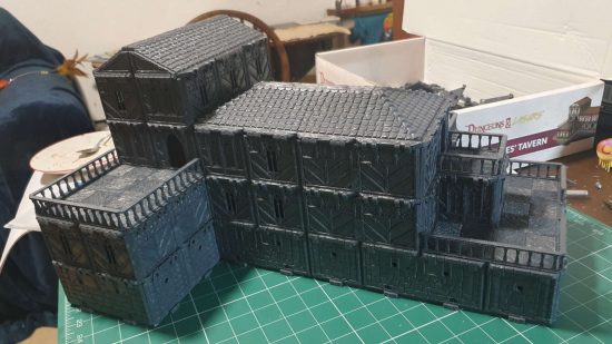 Scales and Ales Tavern DnD Inn kit - a large grey plastic model building