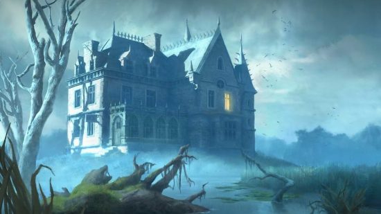 DnD one shots 5e - Wizards of the Coast art of a gothic looking house