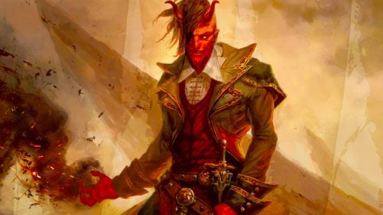 Wizards of the Coast art of a DnD Tiefling 5e