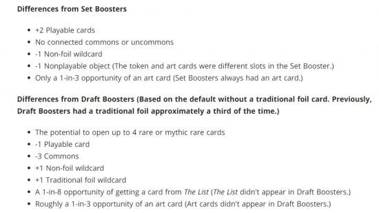 MTG booster pack - an explanation of how play boosters compare to set and draft boosters