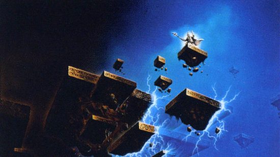 MTG card Chronomantic Escape art showing a wizard on a floating platform