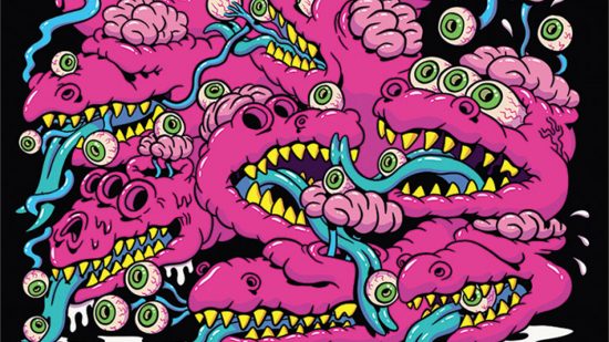 MTG Secret Lair - a big pink pile of hydra and eyeballs