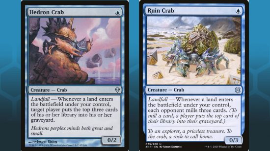 Ruin Crab and Hedron Crab, two of the best MTG mill cards