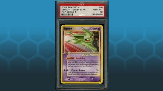 Espeon Gold Star, one of the most expensive rare Pokemon cards