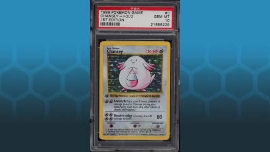 Shadowless Holo Chansey, one of the most expensive rare Pokemon cards