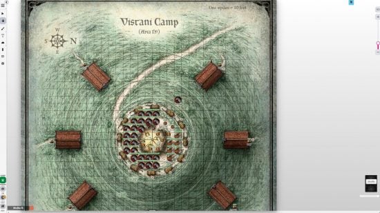 A DnD map in Roll20