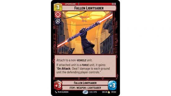 Star Wars Unlimited card Fallen Lightsaber