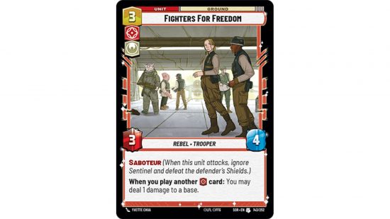 Star Wars Unlimited cards Fighters for Freedom.