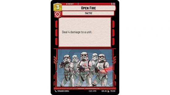 Star Wars Unlimited card Open Fire