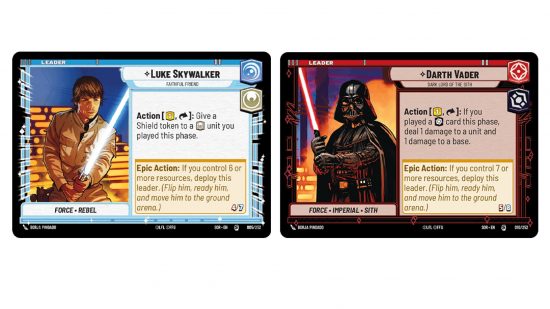 Star Wars Unlimited - Cards for Darth Vader and Luke