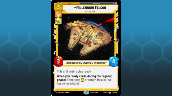Star Wars Unlimited card, Millennium Falcon